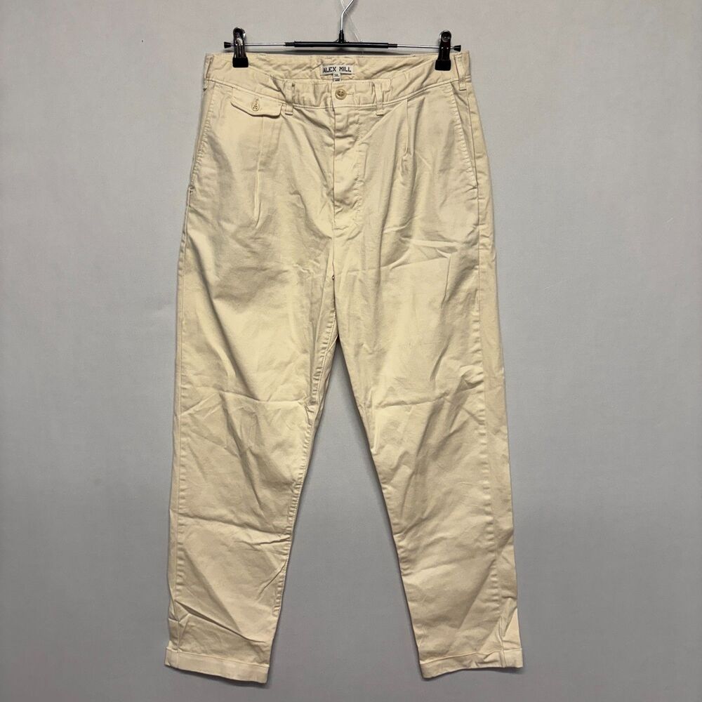 Alex Mill Men Standard Pleated Chino Pants Size 31x28 Cotton Blend D124 -5